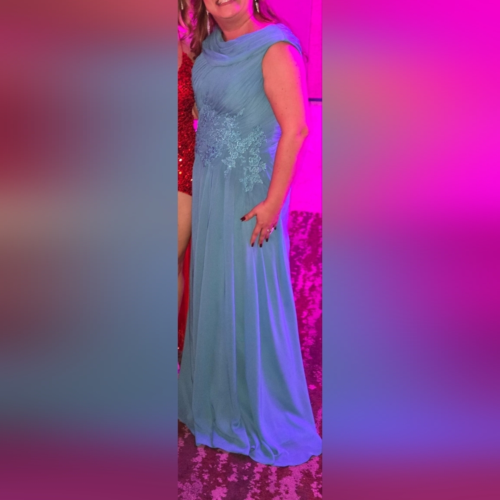 Formal gown mother of the groom / bride wedding guest Robin's egg blue